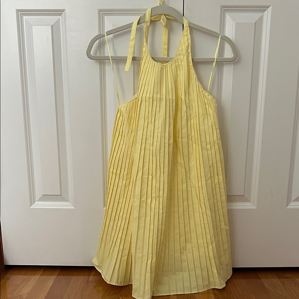 Zara Pleated Jumper/Dress - Butter Yellow NWOT